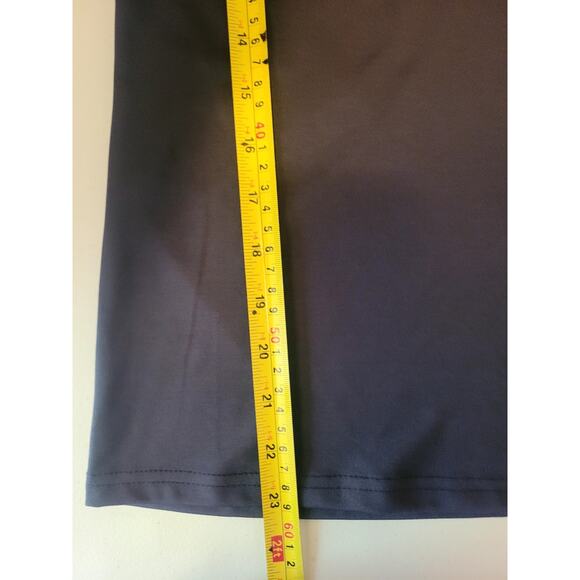 Gretchen Scott Women's Small Ruffle Neck 3/4 Sleeve Stretchy Top Navy Casual - Picture 6 of 13